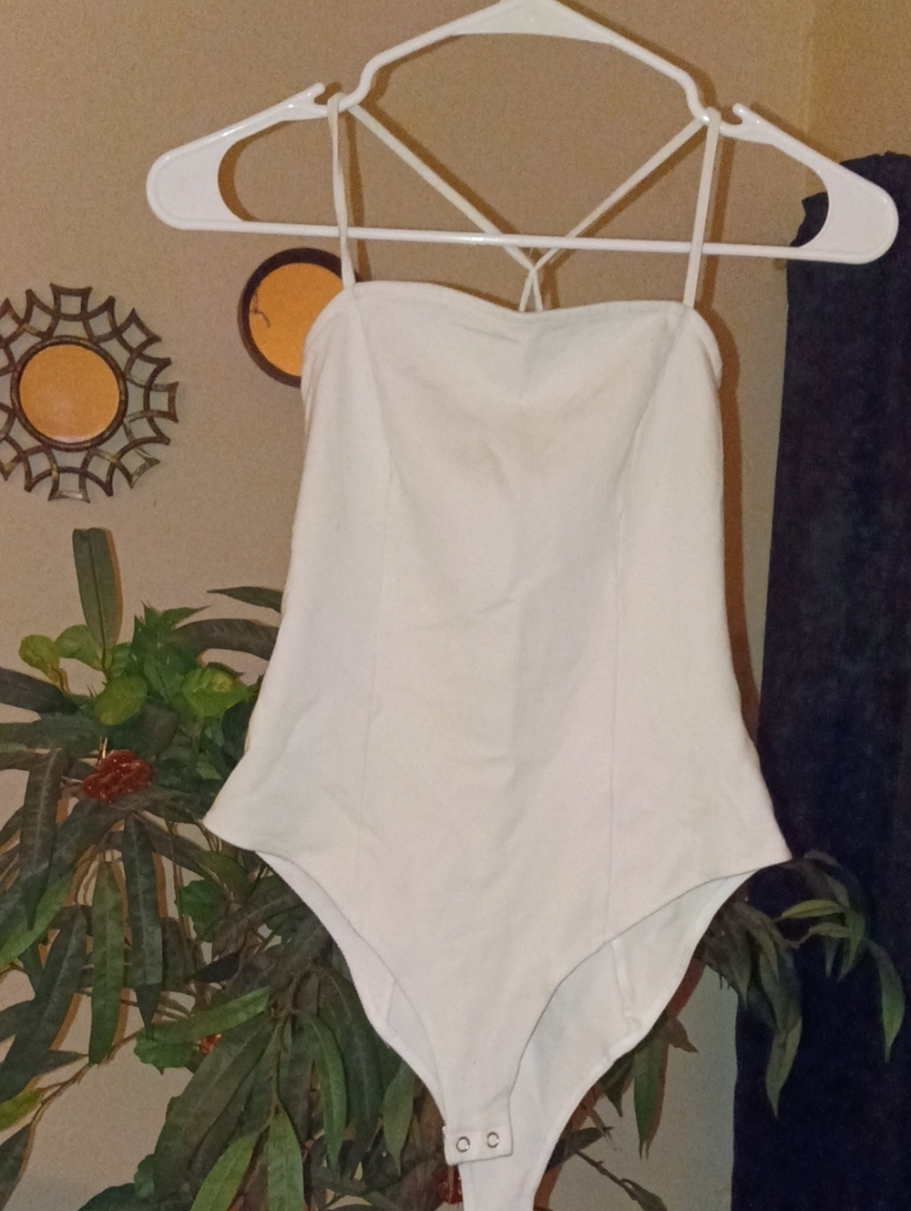 Forever 21 White Girls' One-Piece Bodysuit with Straps Size Medium